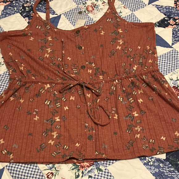 Maurices Dusty Pink Butterfly Print Tank Top - Picture 2 of 9